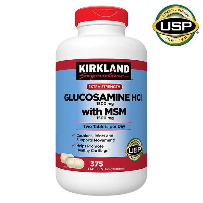 Glucosamine 375 Viên HCL 1500mg Kirkland của Mỹ-cơ xương