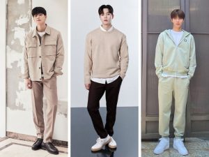 shop quần áo nam áo cardigan dài tay kết hợp với quần baggy